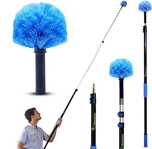 EVERSPROUT 5-to-12ft Telescoping Durable Duster with Extension Pole - Lightweight 3 Stage Cobweb Duster - Extendable to 20ft Reach for Cleaning High