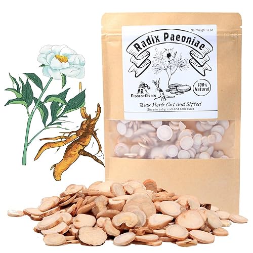 EidolonGreen White Peony Root (Paeonia lactiflora Pallas/Radix Paeoniae/Bai Shao/??/???) - 88g (3oz) Dried Root - Pure Natural Herb