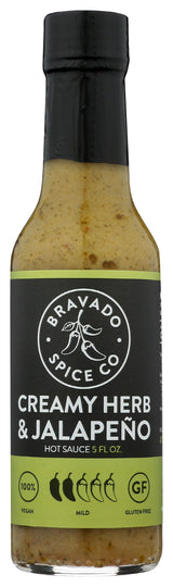 BRAVADO SPICE Creamy Herb & Jalapeno Hot Sauce, 5 FZ