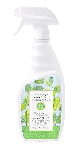 CAPRI ESSENTIALS APC, Household Dust Remover, Kitchen Counter Surface Spray, Removes Grime, Blend of Essential Oils, Sweet Basil 23 FL Oz