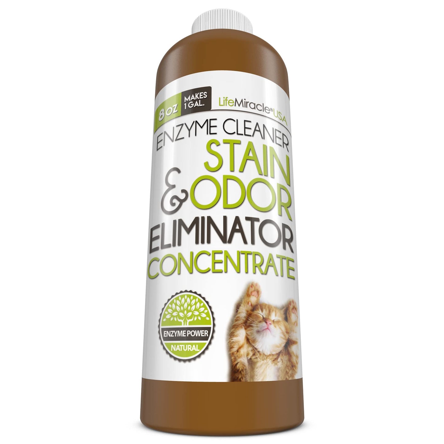 Life Miracle Enzyme Cleaner & Pet Odor Eliminator CONCENTRATE | Deep Cleaning Enzymatic Spot Remover For Dog Cat Urine, Rug, Carpet, Upholstery & Car