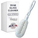 Flute and Stemware Wine Glass Cleaning Brush - Dishwasher Safe, Non-Scratch Flute Cleaner for Crystal Glasses, Champagne Glass, Goblet, Wine Decanter