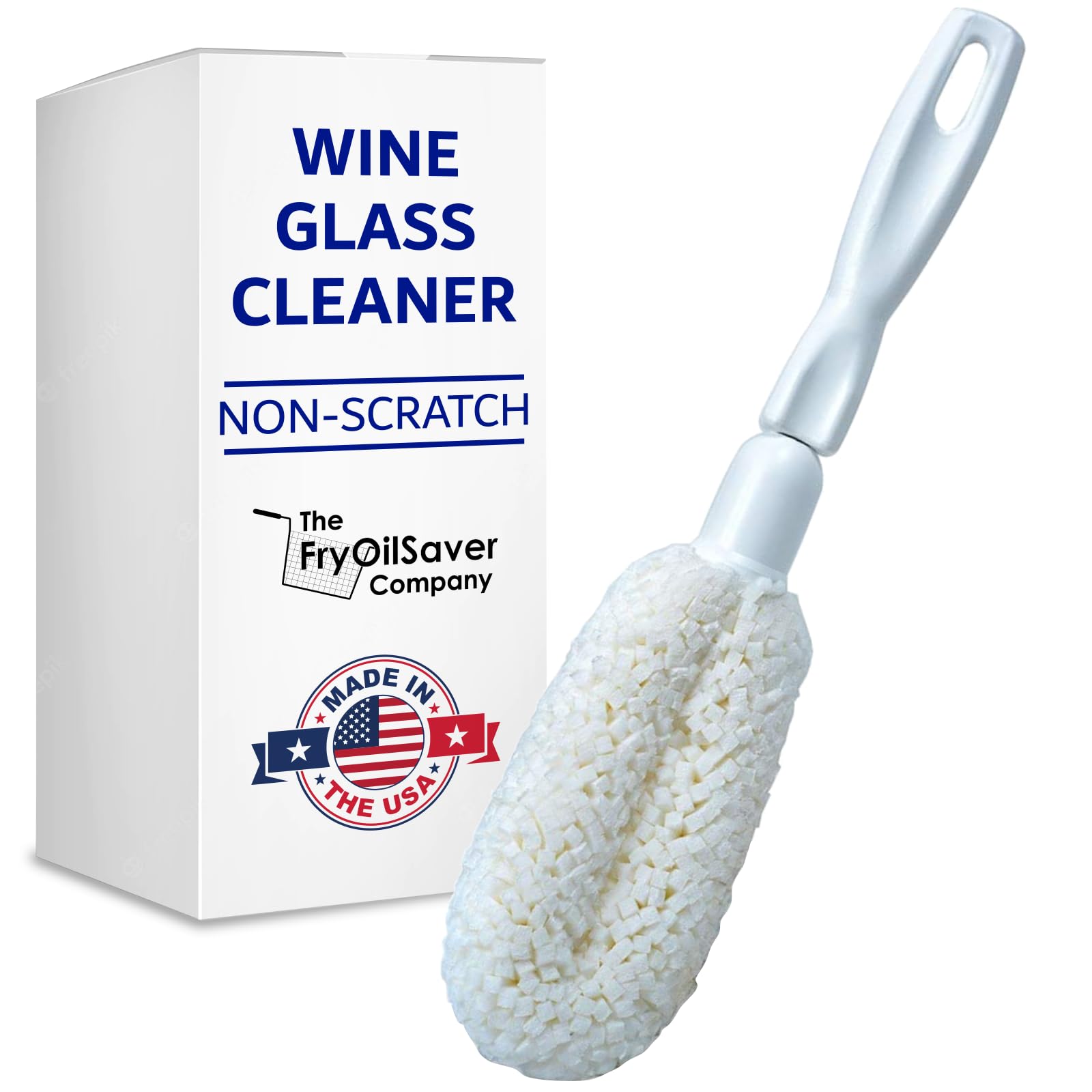 Flute and Stemware Wine Glass Cleaning Brush - Dishwasher Safe, Non-Scratch Flute Cleaner for Crystal Glasses, Champagne Glass, Goblet, Wine Decanter