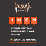 Venom Energy Drink, Fruit Punch, 0 Fat, 160mg Caffeine, 16 Fl Oz (Pack of 12) By LastFuel.
