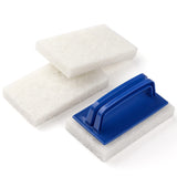 Handled Bath Scrubber, Bathroom Scouring Pad, Heavy Duty Cleaning Sponge Scrub Brush, Non-Scratch Remove Soap Scum, for Cleaning Shower Tile Bathtube