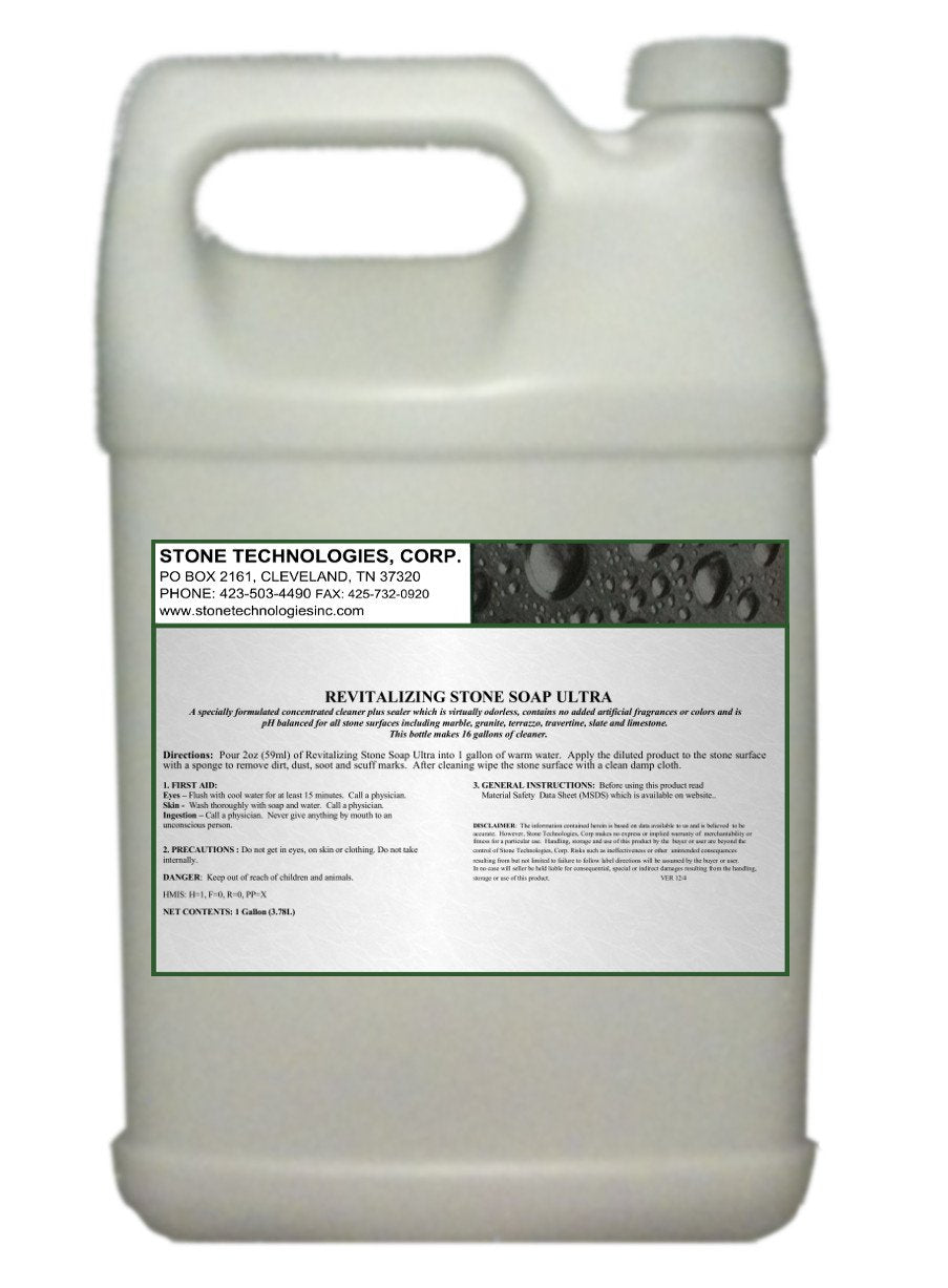 Revitalizing Stone Soap Ultra (1 Gallon) Concentrated Cleaner & Sealer for Marble & Granite