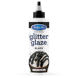 Satin Ice Black Glitter Glaze (10oz Bottle) For Decorating Cakes, Cupcakes, Brownies, and Doughnuts