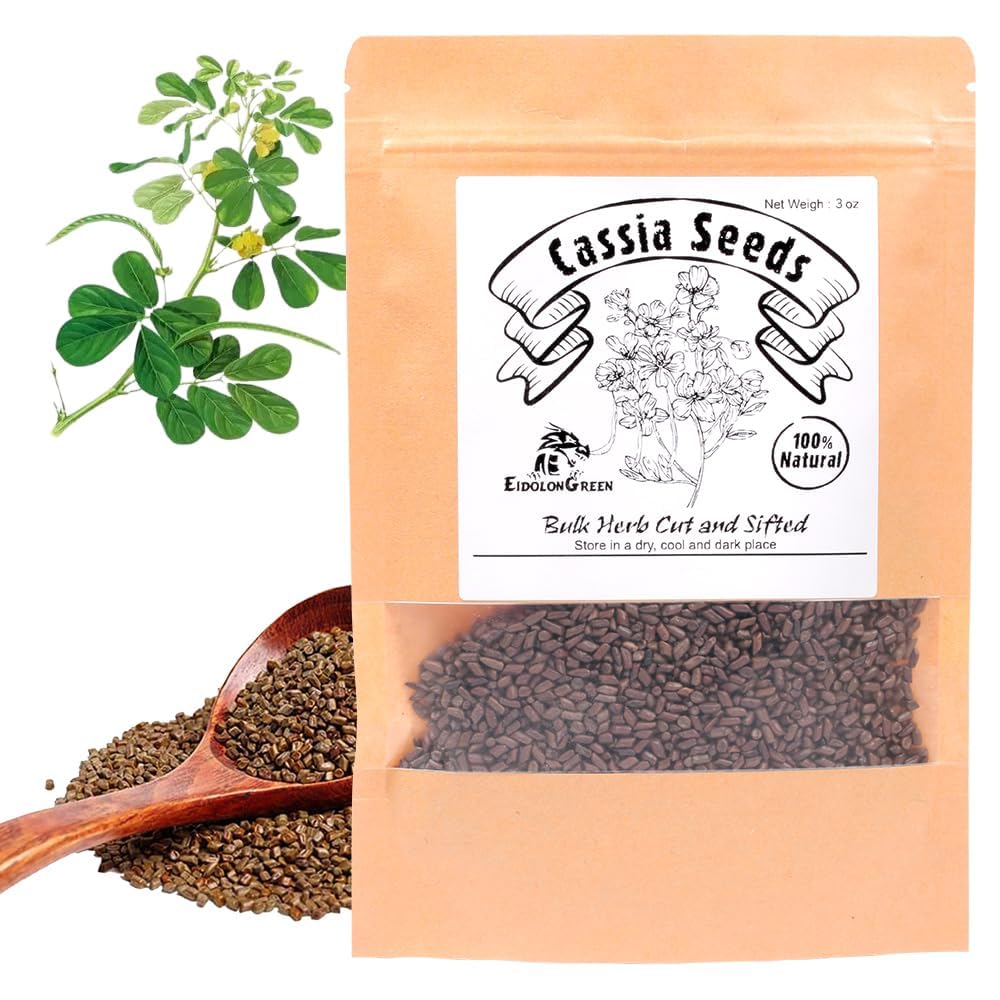 EidolonGreen [China Medicinal Herb] Natural Organic Roasted Cassia Seed Tea - Bulk Jue Ming Zi (???) - No Sugar, No Additives, 3 Oz / 88g