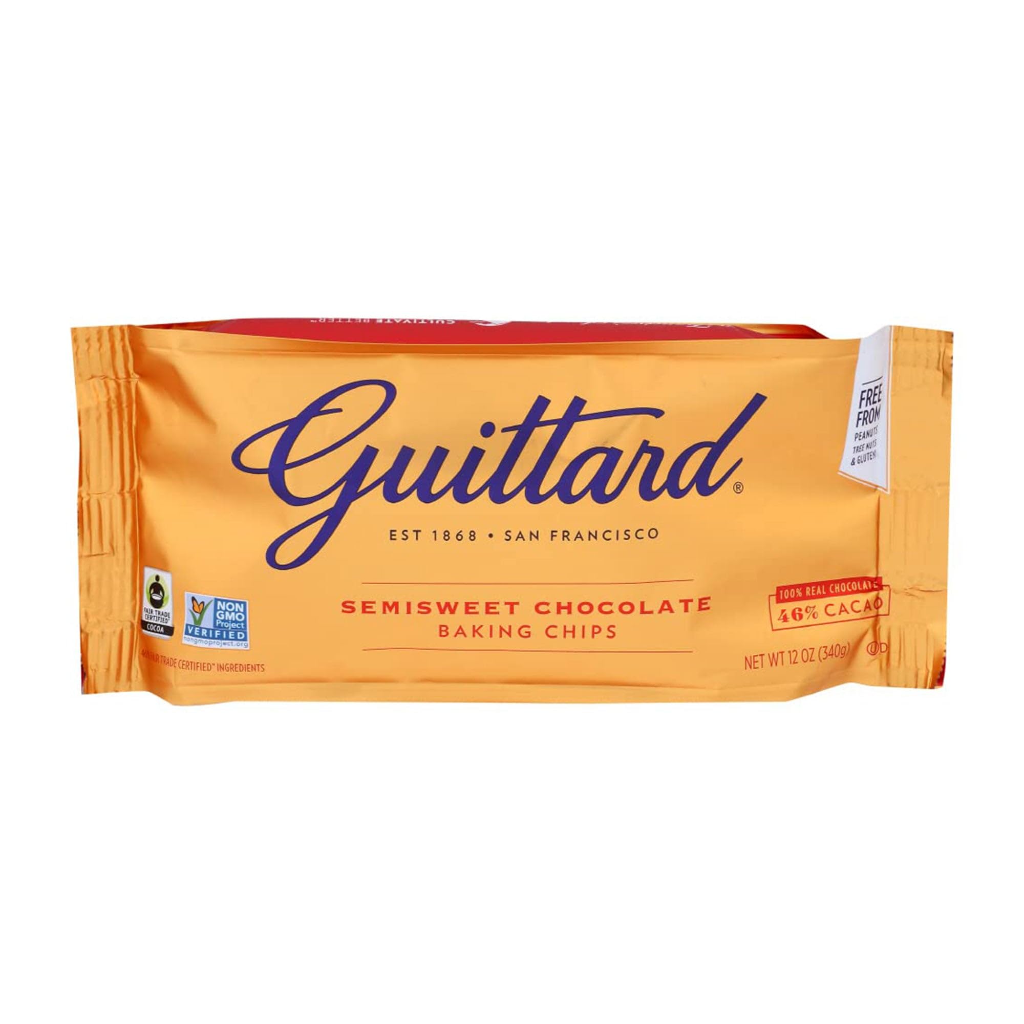 Guittard Baking Chips, Semi Sweet Chocolate, 12 oz