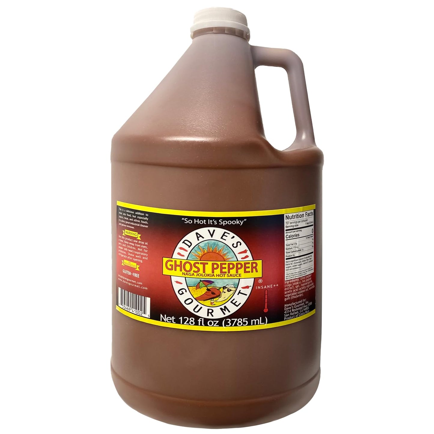 Dave's Gourmet Ghost Pepper Naga Jolokia Hot Sauce - Insanely Hot Plus Heat Level - Ghost Pepper Hot Sauce - Use on Wings, Stews, Potato Salad