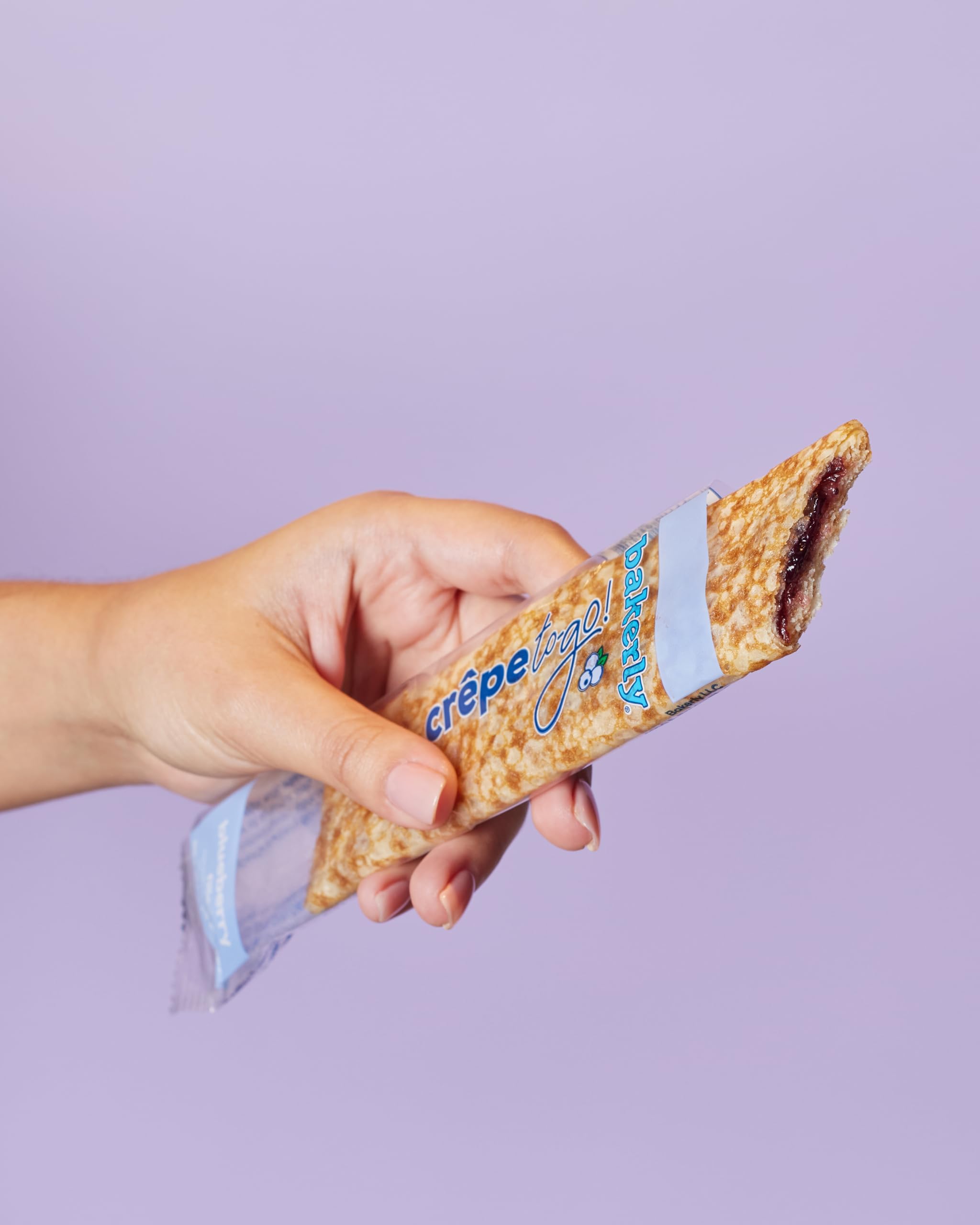 bakerly Blueberry Filled Crepes to go! Non GMO, Free from Artificial Flavors & Colors, Pack of 4, 6-Count (24 Total Crepes)