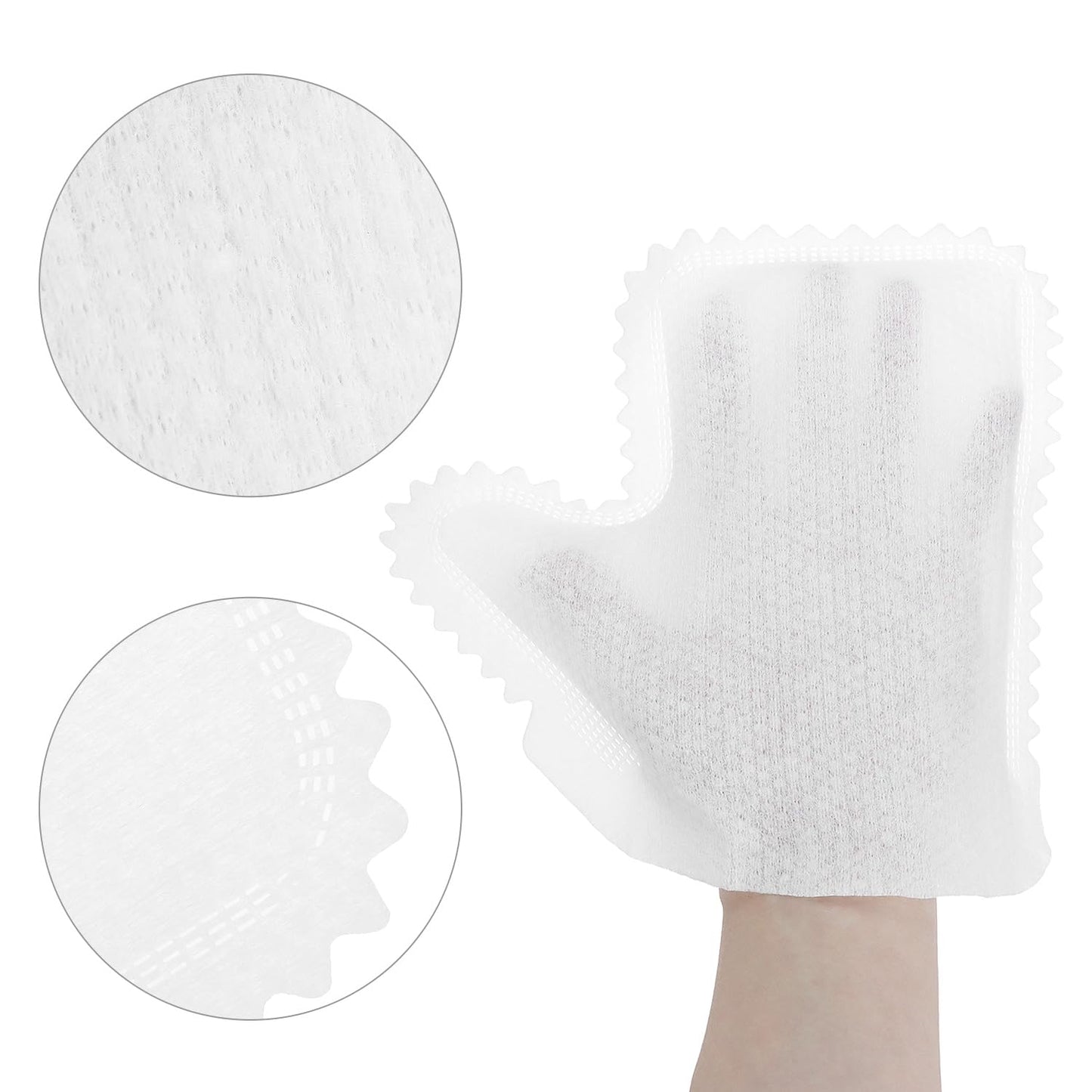 QWORK White Microfiber Dusting Gloves, 60 Pieces Dusting Mitt, Wipes Feather Dusters, Dual-Sided Disposable
