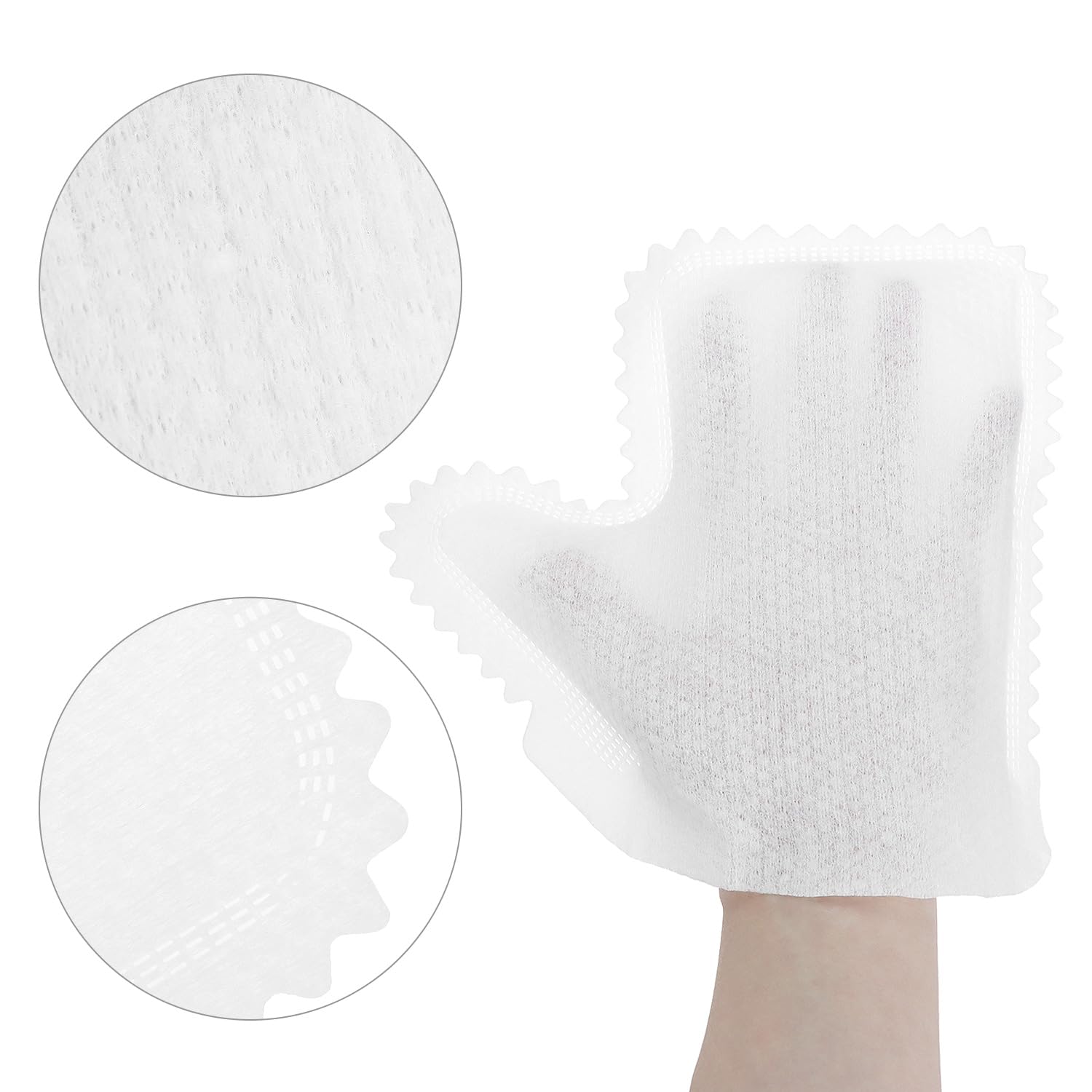 QWORK White Microfiber Dusting Gloves, 60 Pieces Dusting Mitt, Wipes Feather Dusters, Dual-Sided Disposable