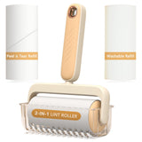2-in-1 Lint Roller for Pet Hair, Washable Reusable Lint Rollers Value Set, Dog Cat Pet Hair Remover Cleaner for Clothes, Sofa, Couch & Carpet