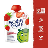 Buddy Fruits Variety Pack Fruit Pouches for Kids - Multifruit & Strawberry Unsweetened Applesauce, 3.2oz Squeeze Pouches (Pack of 24) | 100% Real
