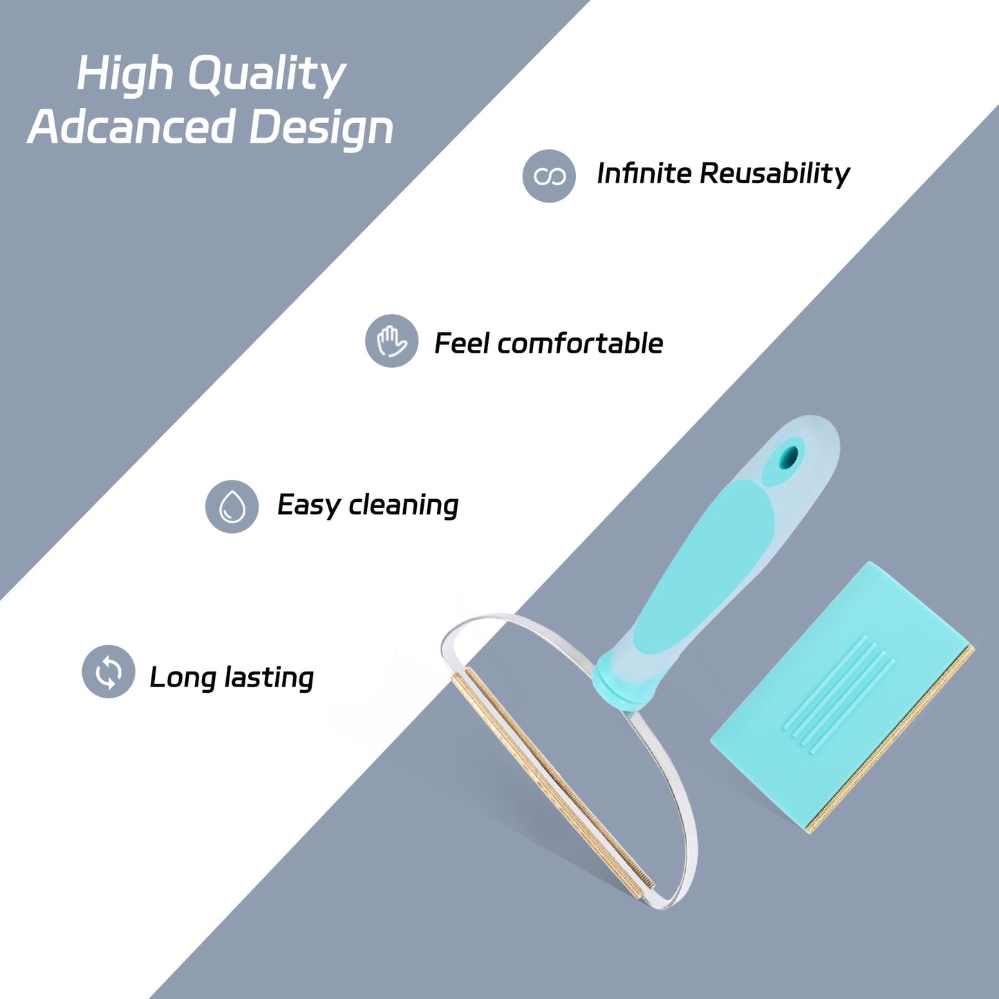 Pet Hair Remover, Cat and Dog Hair Remover Portable Reusable Remover Tool, Carpet Rake, Lint Remover, Two Different Sizes of Removal Tools for Sofas