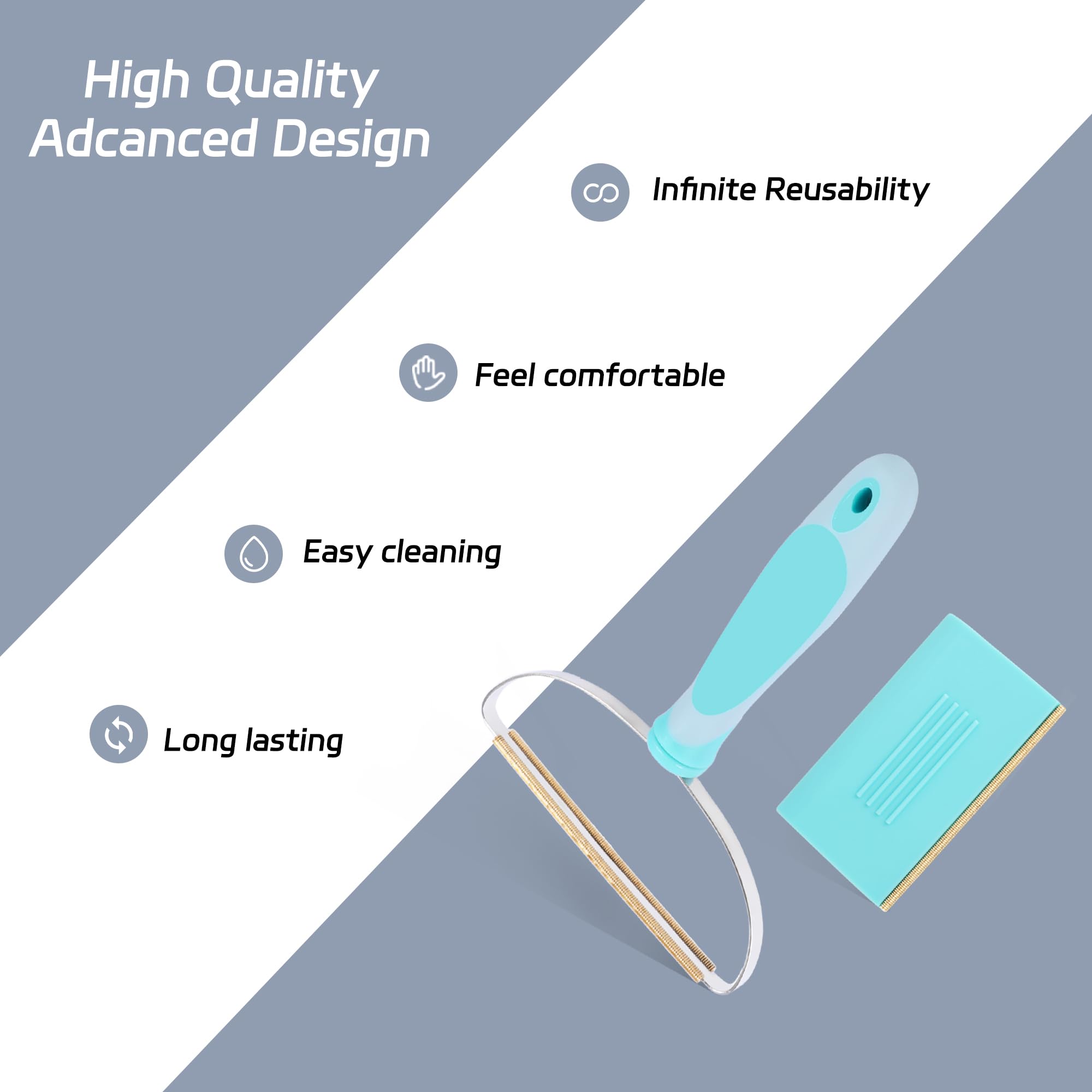 Pet Hair Remover, Cat and Dog Hair Remover Portable Reusable Remover Tool, Carpet Rake, Lint Remover, Two Different Sizes of Removal Tools for Sofas