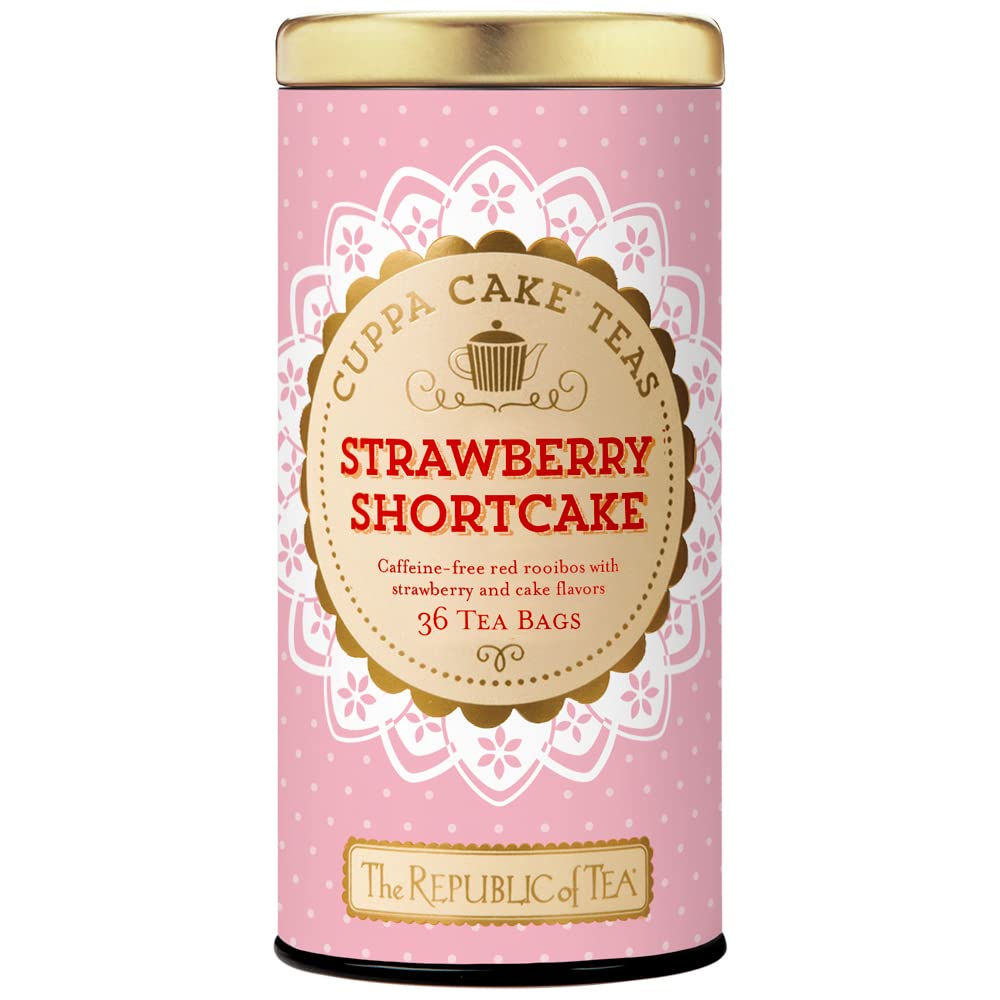 The Republic of Tea - Strawberry Shortcake Cuppa Cake Herbal Tea, 36 Tea Bags