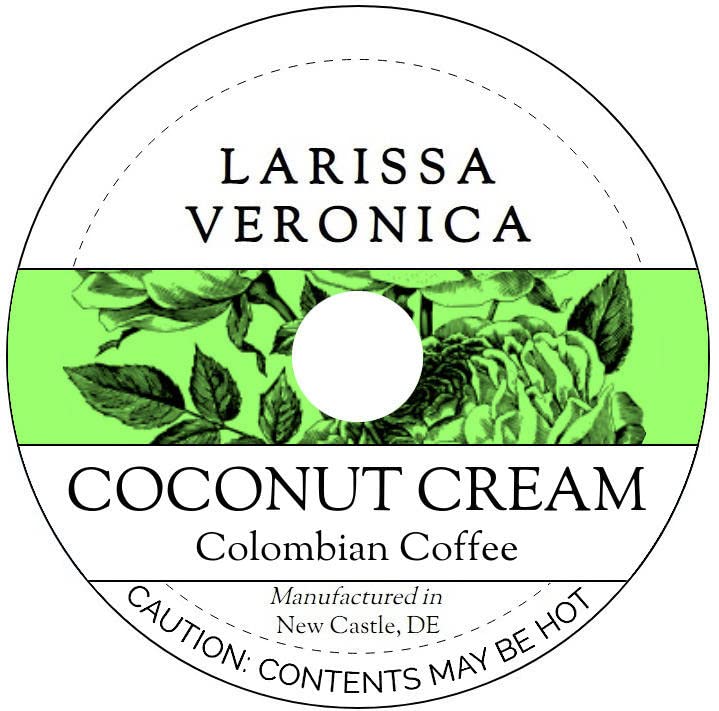 Coconut Cream Colombian Coffee (Single Serve K-Cup Pods) (Gourmet, Naturally Flavored, Whole Coffee Beans) (12 pods, ZIN: 572219)