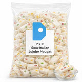 2.2 LB Bulk Bag Sour Italian Jujube Nougat Candies - Soft and Chewy Fruit Jelly Bean - Large Wholesale Pack of Authentic Italian Candy Confections