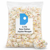 2.2 LB Bulk Bag Sour Italian Jujube Nougat Candies - Soft and Chewy Fruit Jelly Bean - Large Wholesale Pack of Authentic Italian Candy Confections
