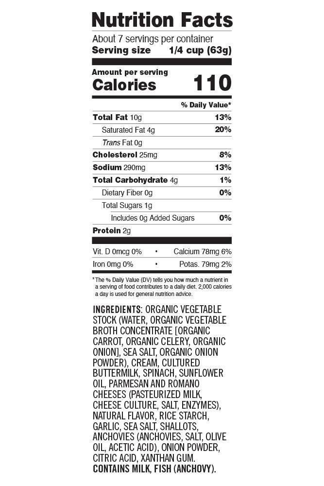 SONOMA GOURMET Organic Creamy Spinach Alfredo Sauce, 439 GR