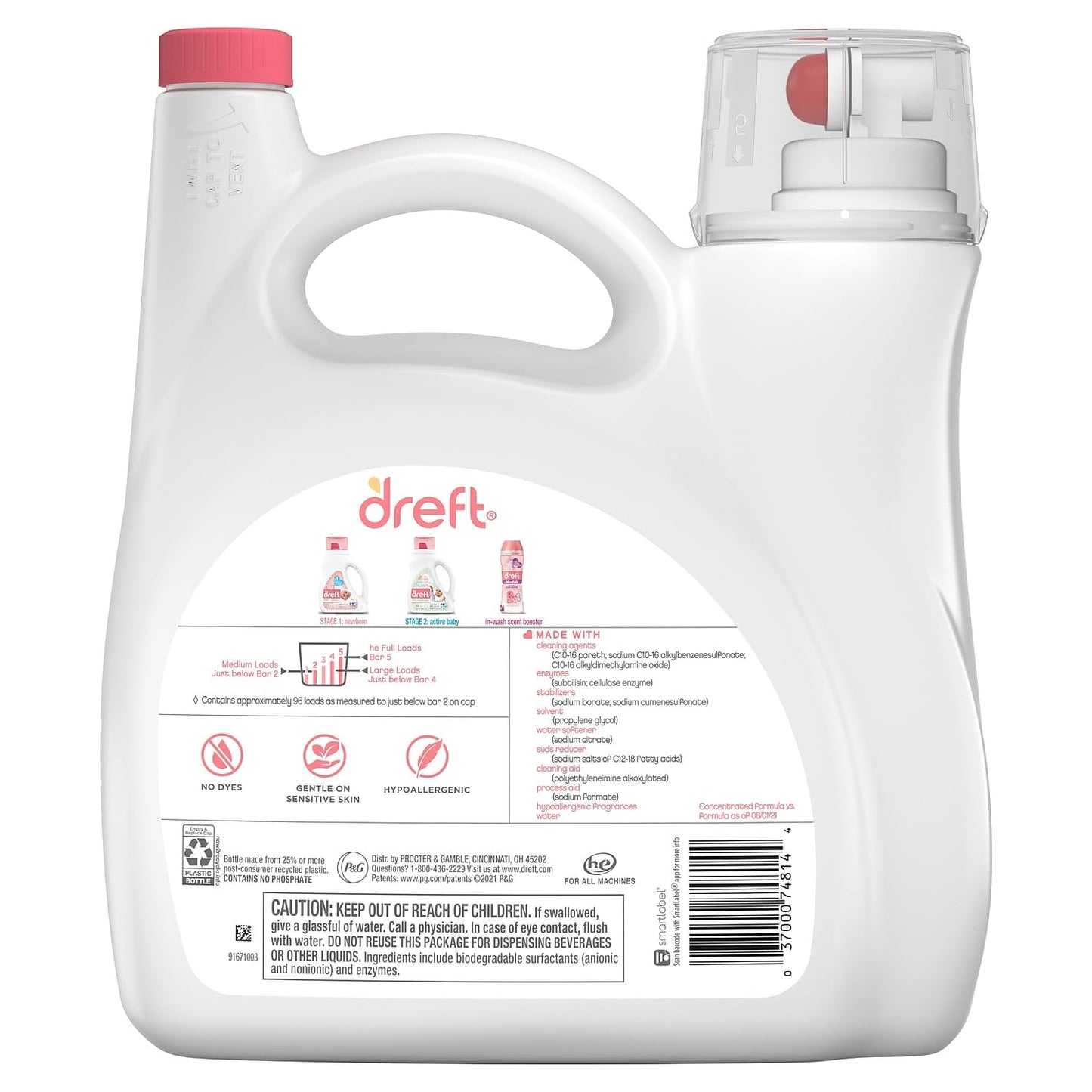 Dreft 80377CT Ultra Laundry Detergent Liquid Original Scent 150 oz Bottle 4/Carton