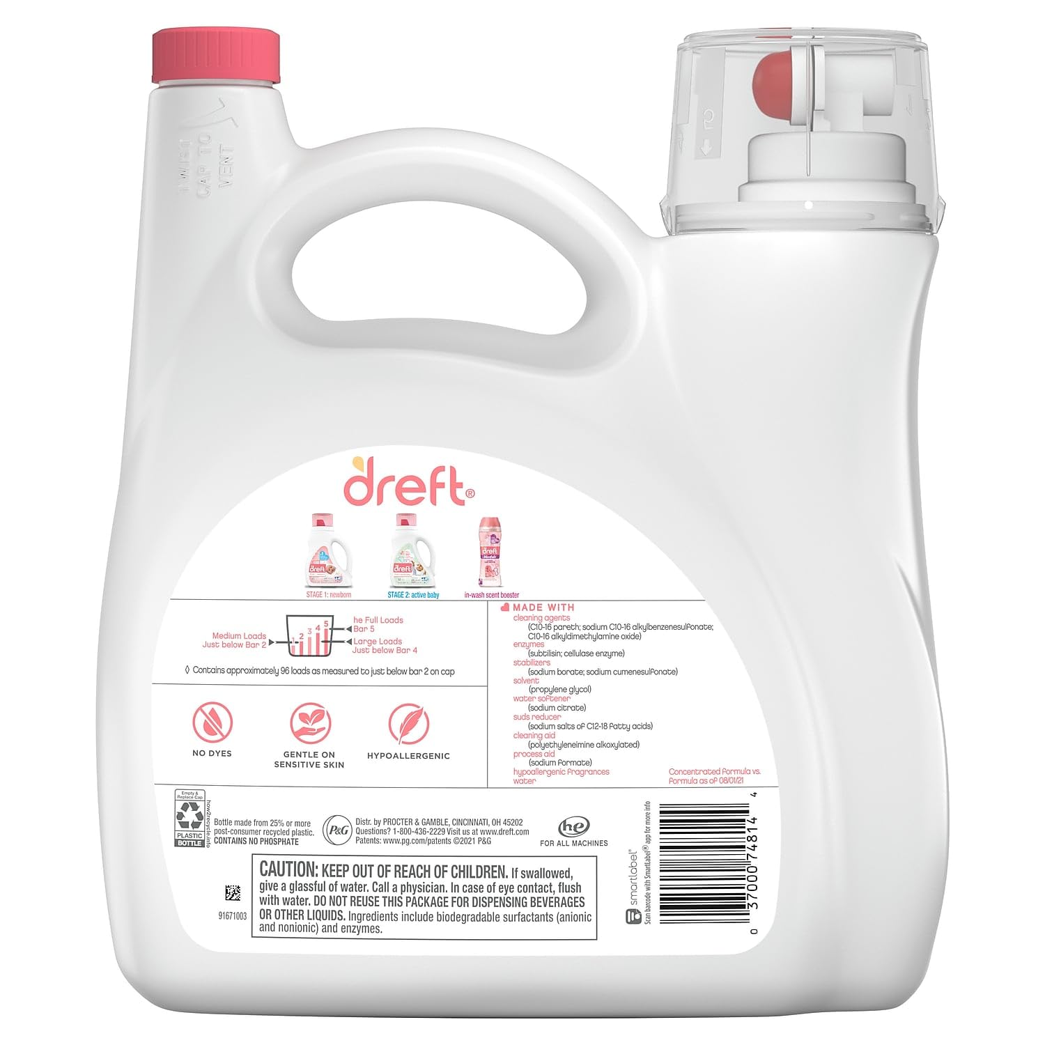 Dreft 80377CT Ultra Laundry Detergent Liquid Original Scent 150 oz Bottle 4/Carton