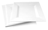 " OCCASIONS " 120 Plates Pack,(60 Guests) Wedding Party Square Disposable Plastic Plates Set -60 x 9.5'' Dinner + 60 x 6.5'' Dessert (Square White)