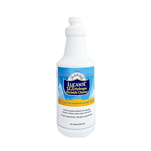 Lucasol Food Grade Hydrogen Peroxide 12% Percent, Multipurpose Cleaner & Bleach Alternative - 1 Quart (32 Fl Oz)