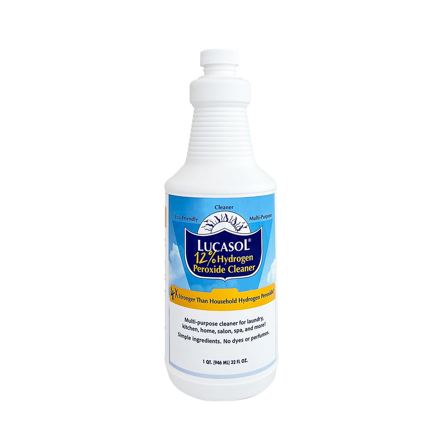 Lucasol Food Grade Hydrogen Peroxide 12% Percent, Multipurpose Cleaner & Bleach Alternative - 1 Quart (32 Fl Oz)