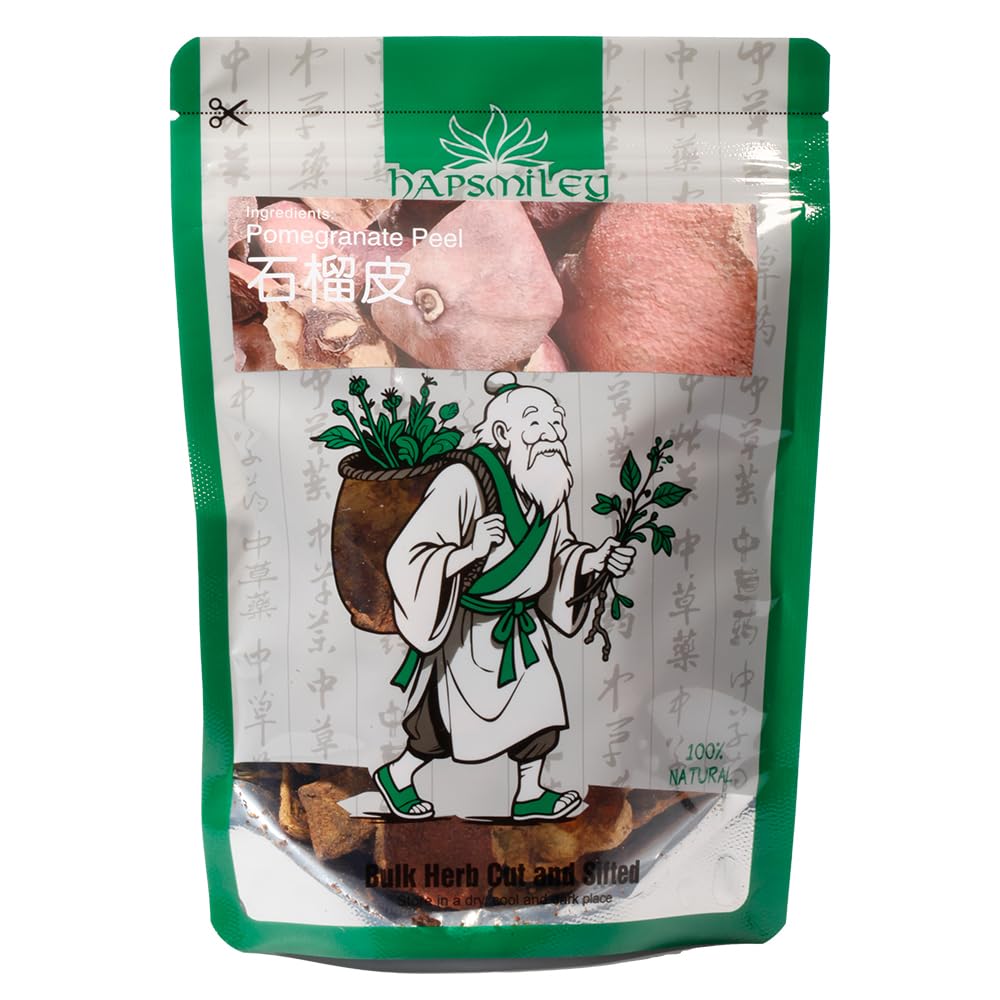 Hapsmiley Pomegranate Peel (Shiliupi/???/?? ?) Dried Bulk Herbs - 3.5 oz (100g)