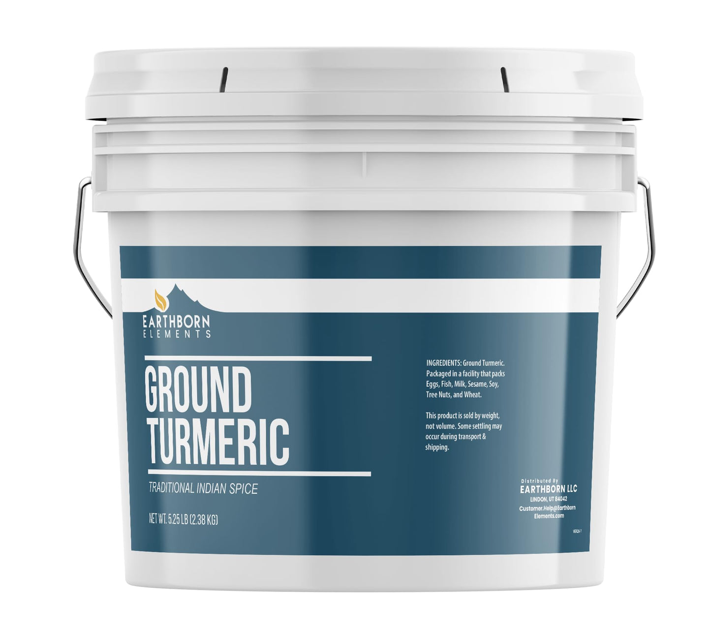 Earthborn Elements Ground Turmeric 1 Gallon Bucket, Aromatic, Bulk Size