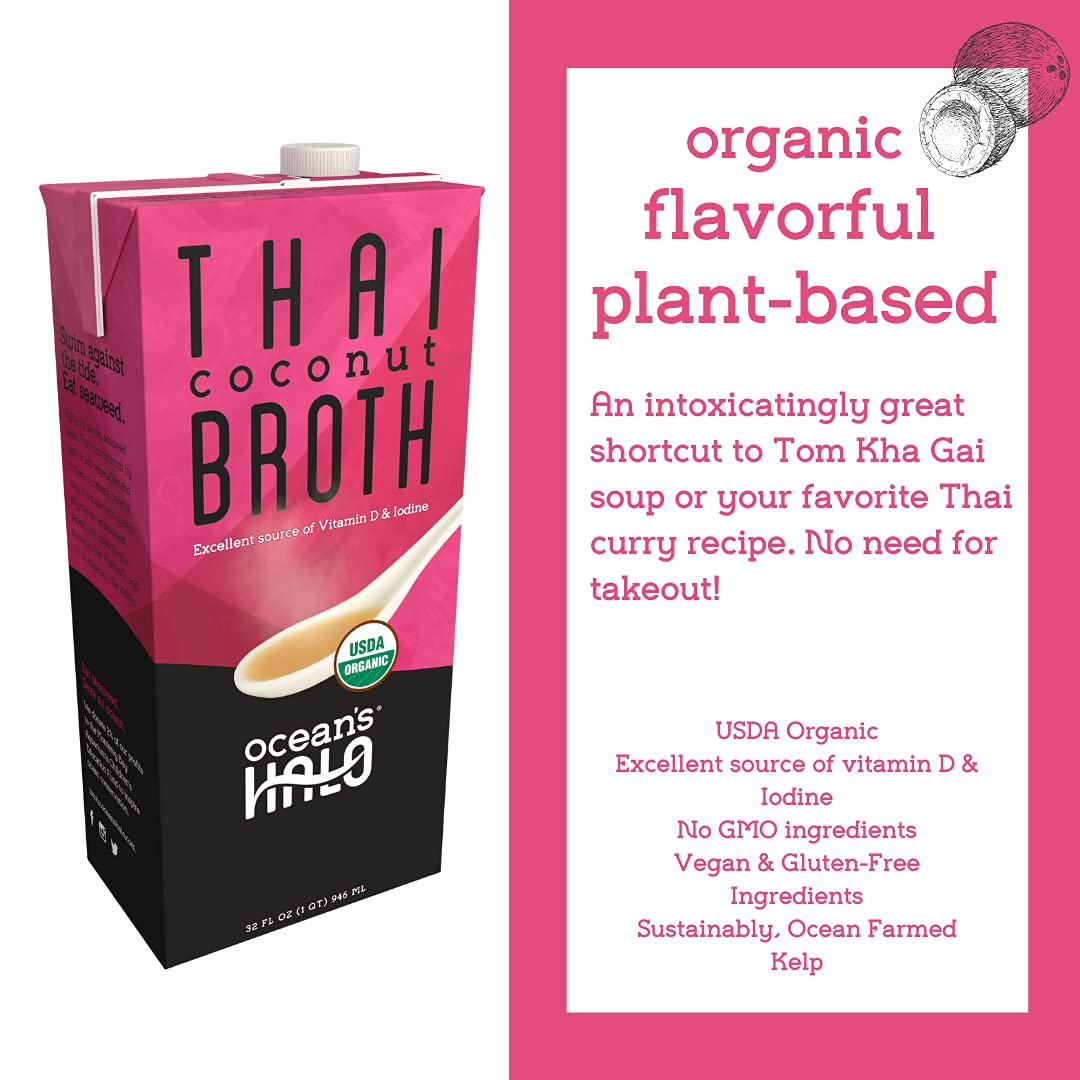 Ocean’s Halo Organic and Vegan Thai Coconut Broth, 32 oz. per Unit, 2 Pack