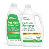 Clean Revolution Pet Hair Remover for Laundry 2-Pack - Dog & Cat Hair Remover Laundry System, Enzyme Laundry Detergent & Fabric Softener, Odor