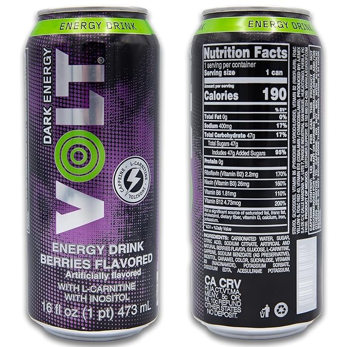 VOLT Dark Energy Drink (16 fl. oz. - 15pcs Case, Berries)