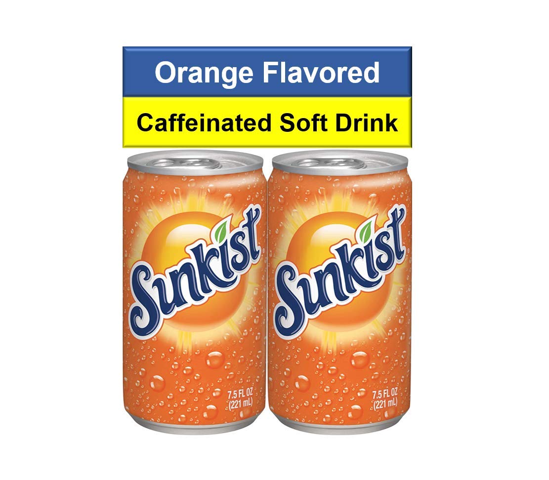 Bundle of Orange Soda Mini Soda Cans, 7.5 oz Soft Drinks Bulk Snacks Pack, Small Refrigerator & Snack Pantry Drink 12 Count Beverage Bedroom & Kitchen