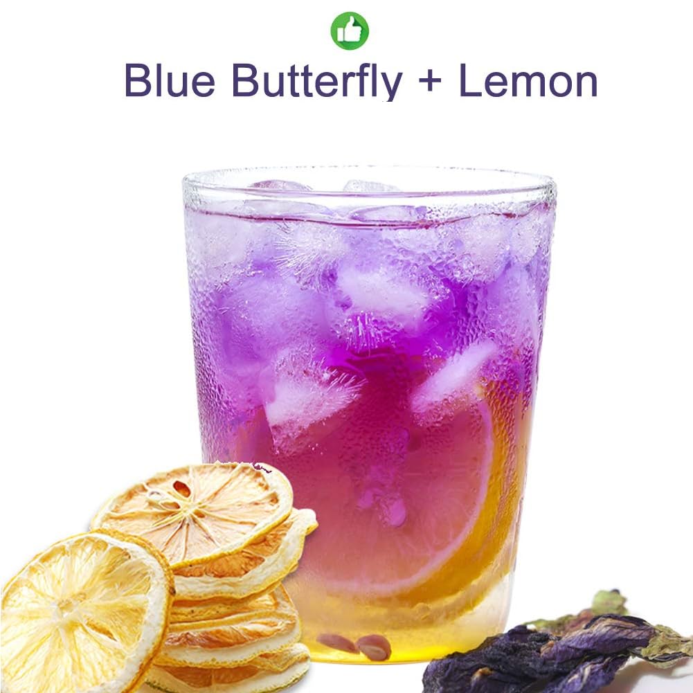 Plant Gift Dried Blue Butterfly Pea Flowers Tea, (Clitoria Ternatea) Edible Flowers, Dragon Pea Flower, Butterflies Tea Recipes Food Coloring