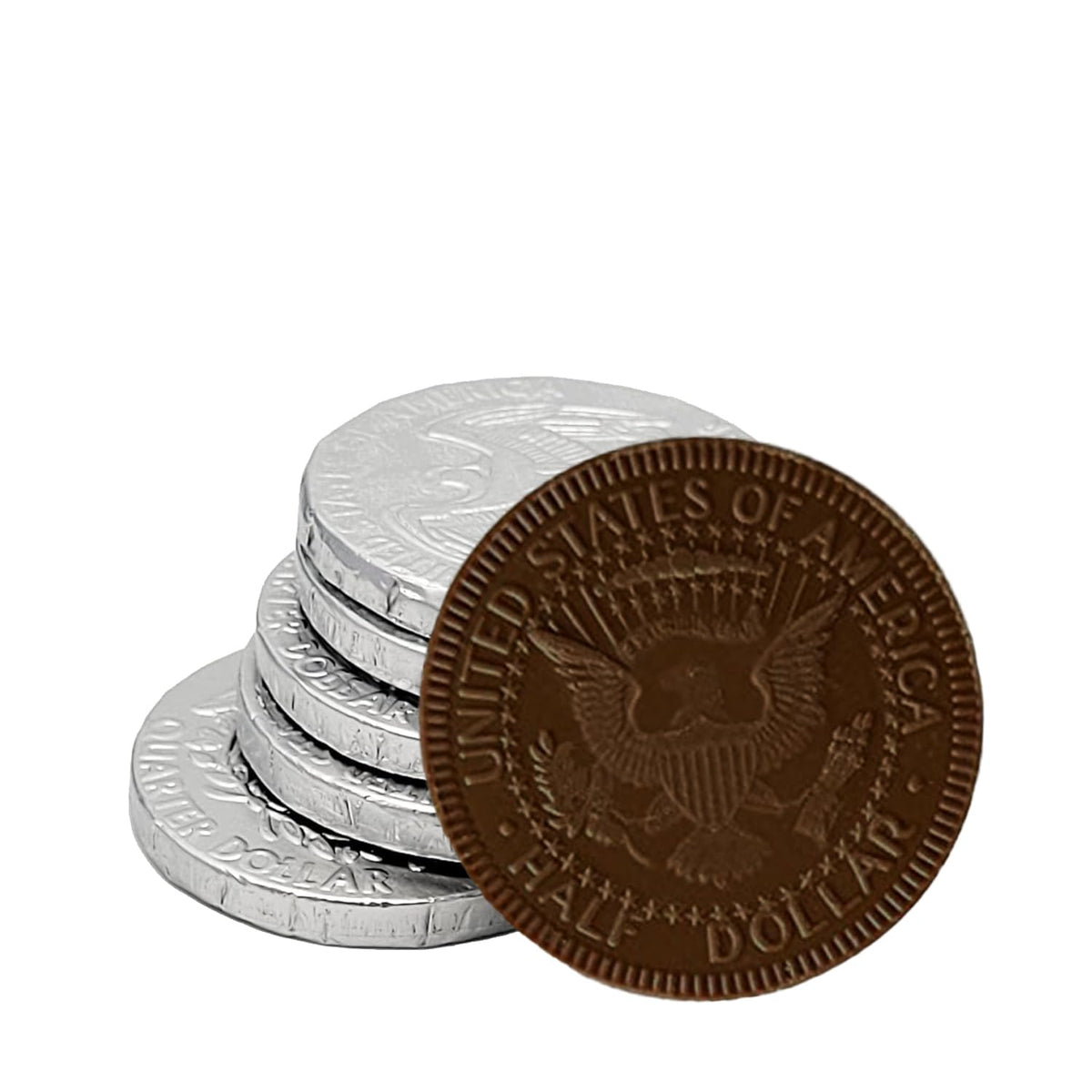 The Dreidel Company Hanukkah Coins, Dark Bittersweet Silver Gelt, Parve Kosher Chanukah Gelt, Made in Israel (2-Pack)