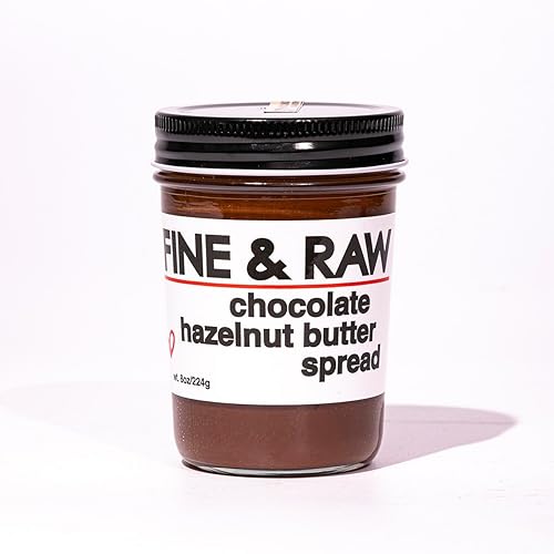 Fine & Raw Chocolate Hazelnut Butter Spread 8 Ounce - Clean Ingredients, Vegan, and Organic Chocolate Hazelnut Spread, Healthy Chocolate Hazelnut