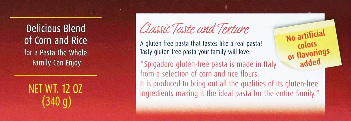 Spigadoro Spaghetti Gluten-Free Italian Pasta | 340 Gram | 12 Ounce | Pack of 9