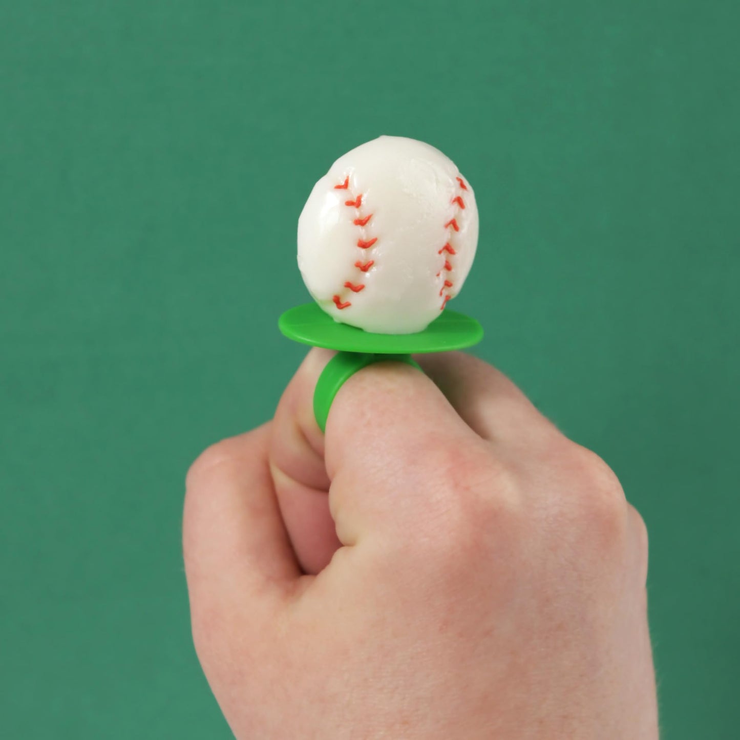 Baseball Lollipop Rings, Individually Wrapped Candy for Birthday Party Favors, Goodie Bags, and End of Season Parties, Box of 18