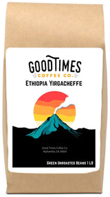 Good Times Coffee Company Green Unroasted Coffee Beans, Ethiopian Yirgacheffe (1 Pound)