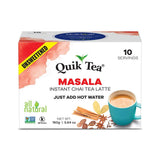 QuikTea Unsweetened Masala Chai Tea Latte - 100 Count (10 Boxes of 10 Each) - All Natural Preservative Free Authentic Instant Chai