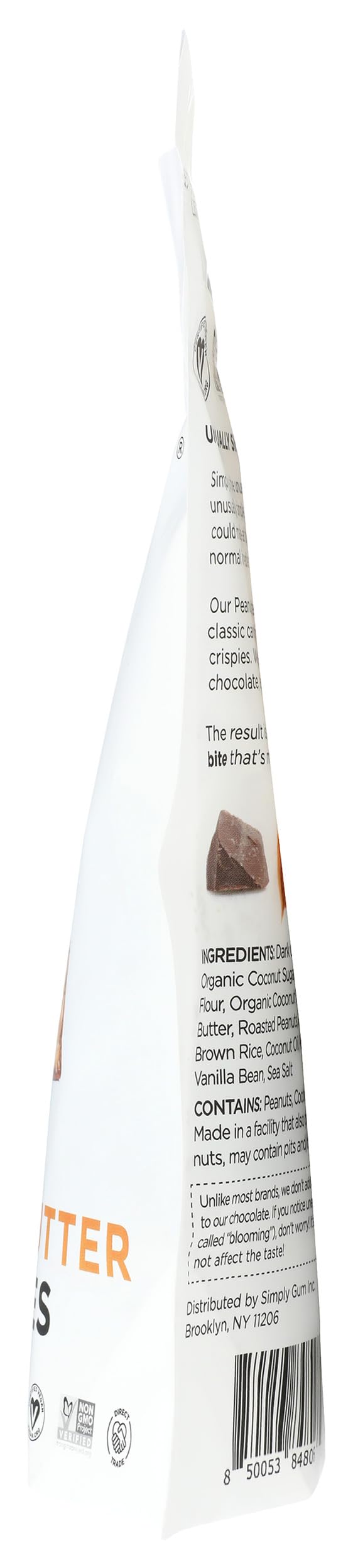Simply Gum, Peanut Butter Crispies Dark Chocolate Bars, 4 Ounce