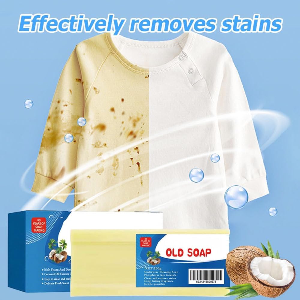 Canal Old Soap with Brush,2024 New Canal Soap Bar for Stains Canal Soap Bar Stain, Remover Easily Remove Stains from Clothes Grand Canal Soap