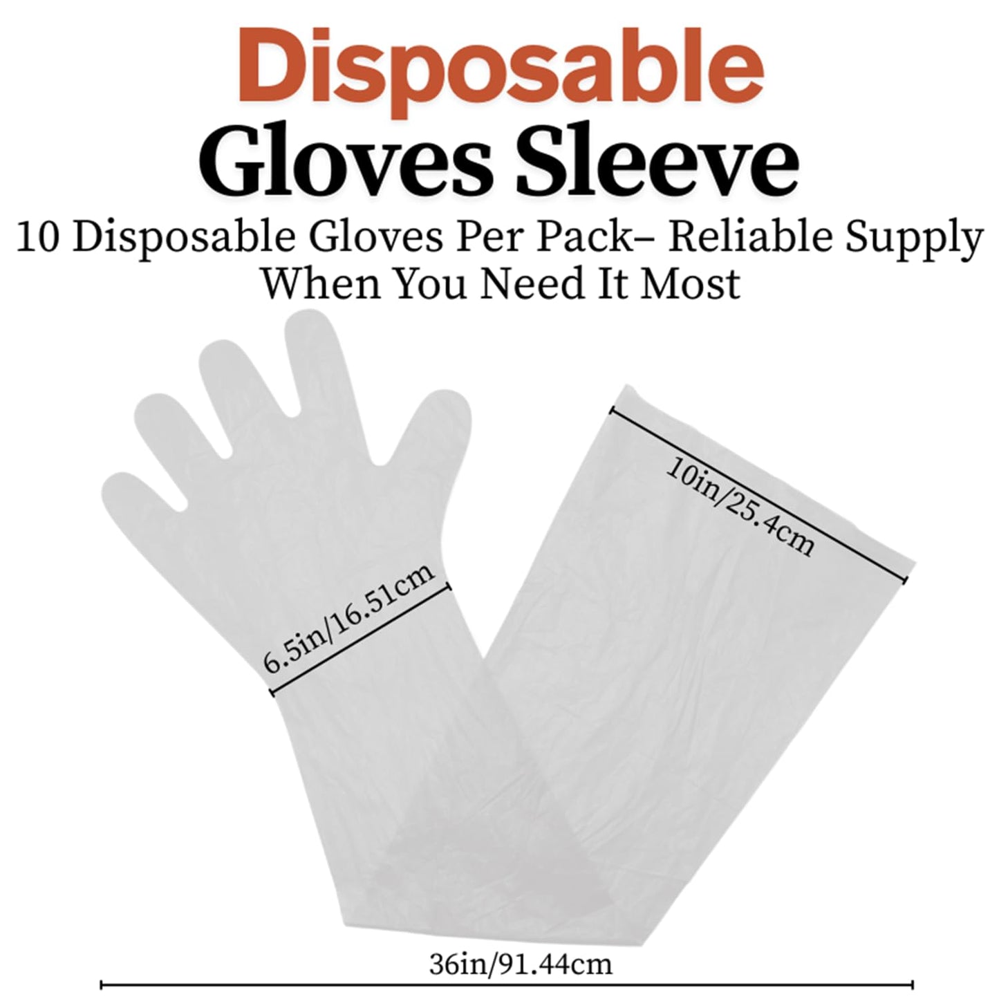 IVS 36" Veterinary OB Gloves - Clear Disposable Shoulder-Length Sleeves with Neck Strap for Calving, Breeding & Livestock Exams | 1 Mil Polyethylene