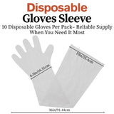 IVS 36" Veterinary OB Gloves - Clear Disposable Shoulder-Length Sleeves with Neck Strap for Calving, Breeding & Livestock Exams | 1 Mil Polyethylene