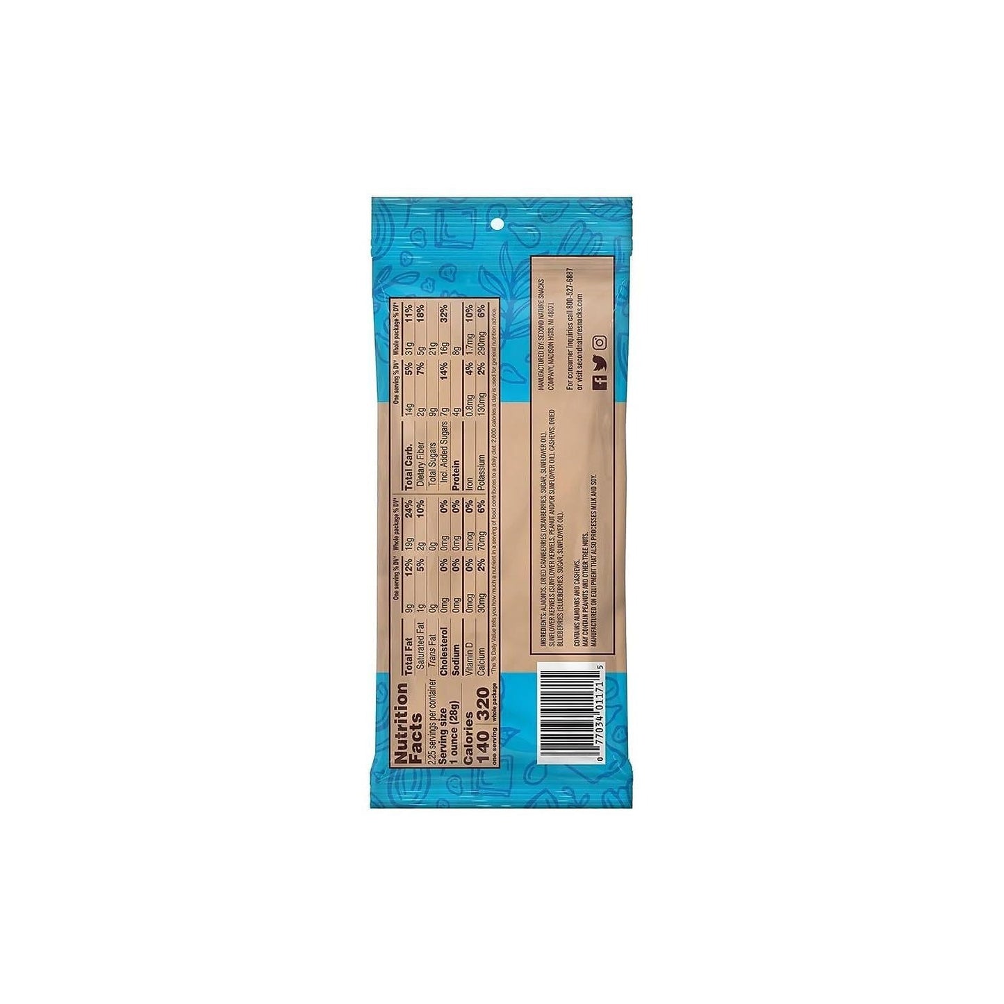 Simplicity Medley Trail Mix, 2.25 Oz Bag, 12 Bags/box