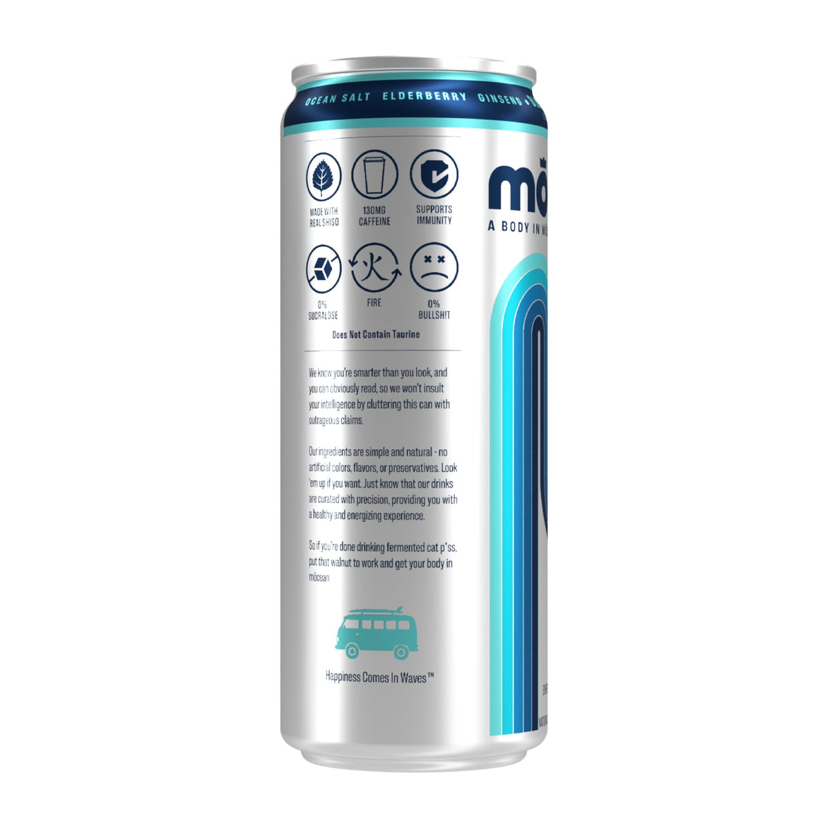 M?CEAN Blueberry Pomegranate Energy Drink, 12-Pack (12 fl oz) Clean Adult Energy Drink with 130mg Natural Caffeine, Adaptogens & Minerals, No Taurine